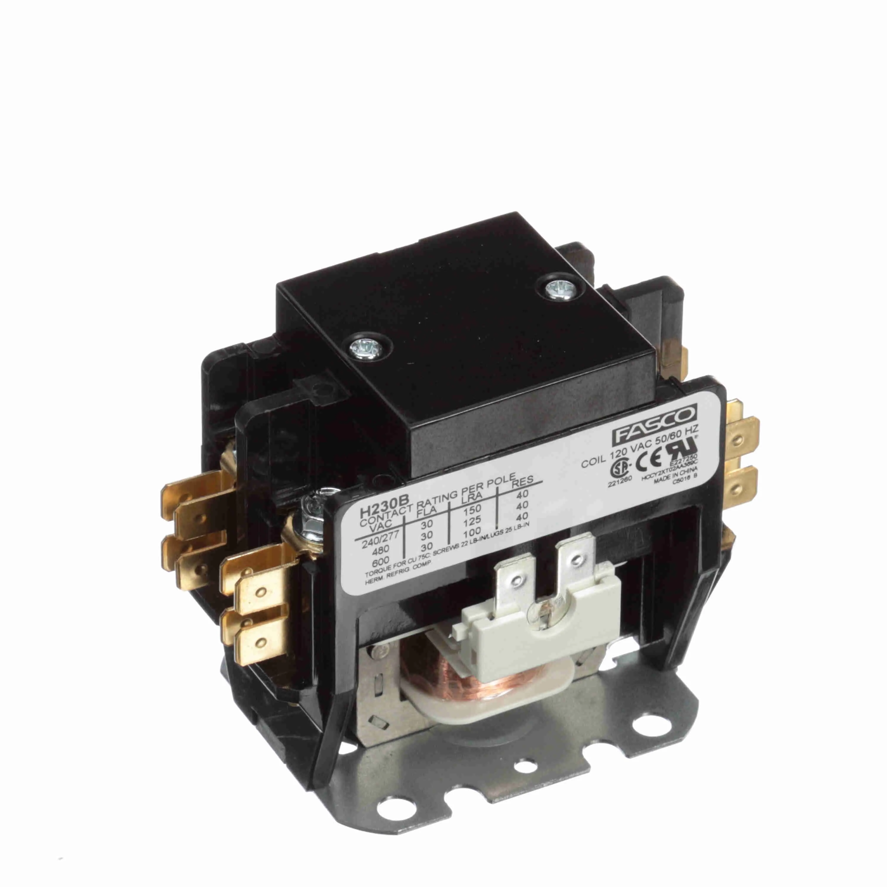 Contactor, 2 Pole, 30 A, 120 V