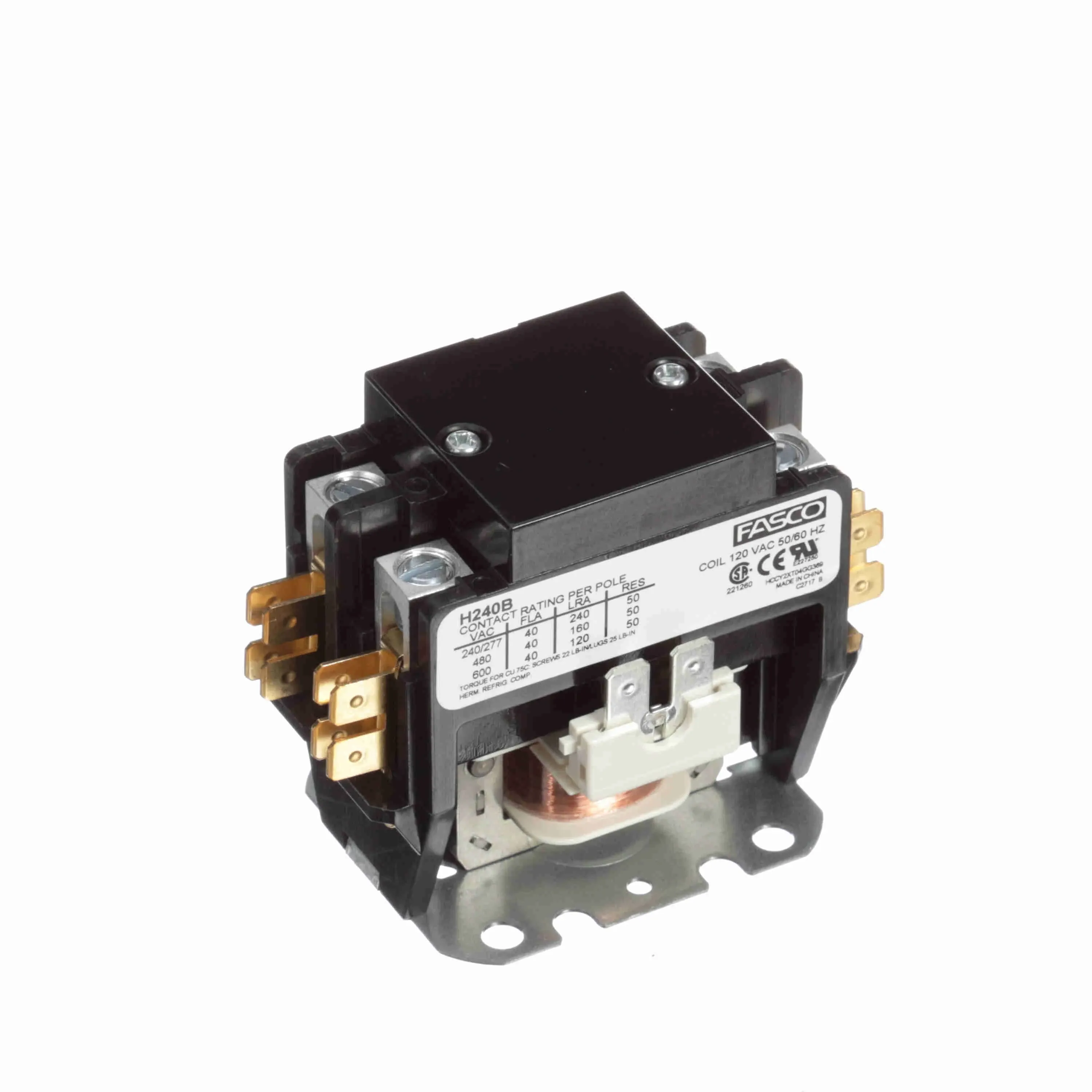 Contactor, 2 Pole, 40 A, 120 V