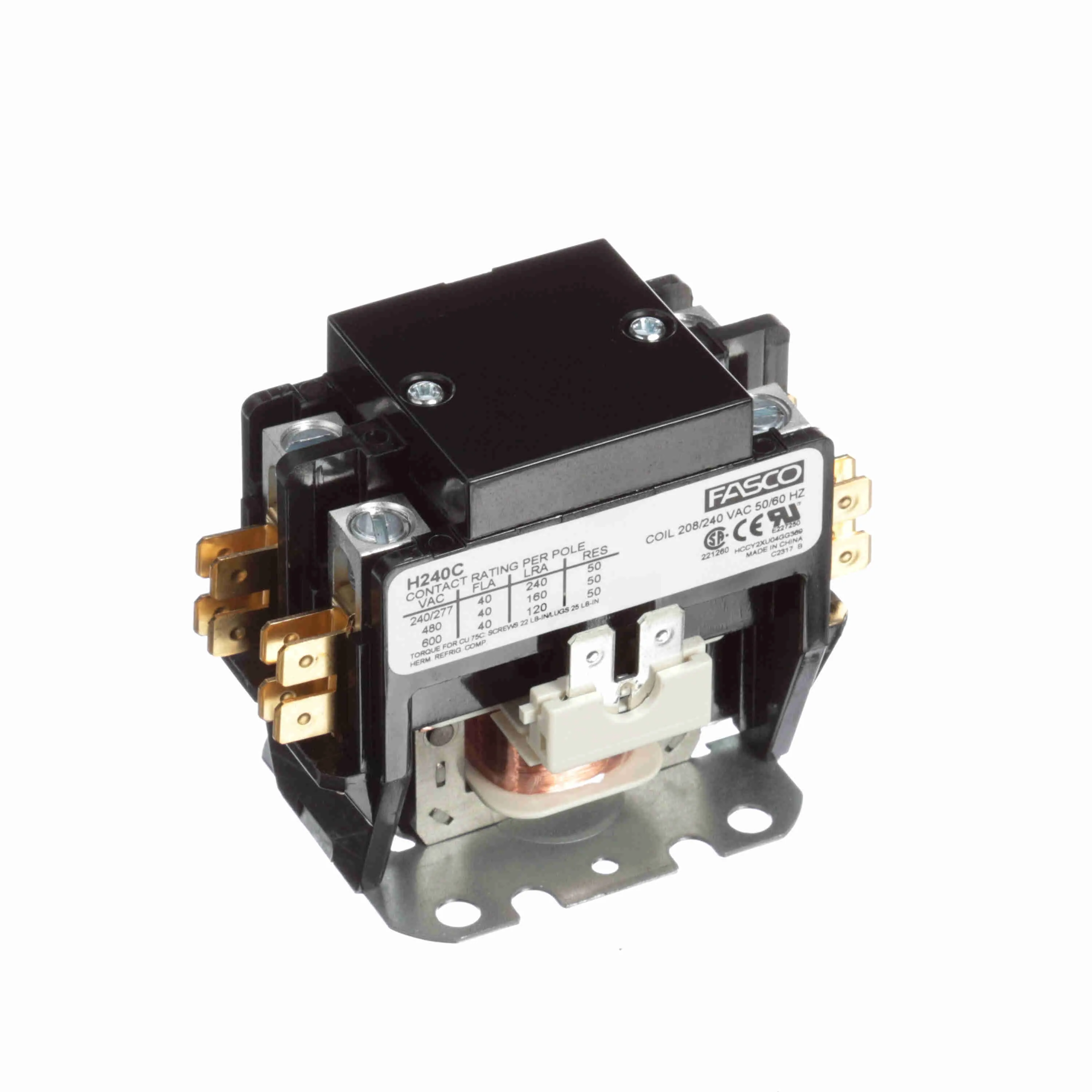 Contactor, 2 Pole, 40 A, 208/240 V