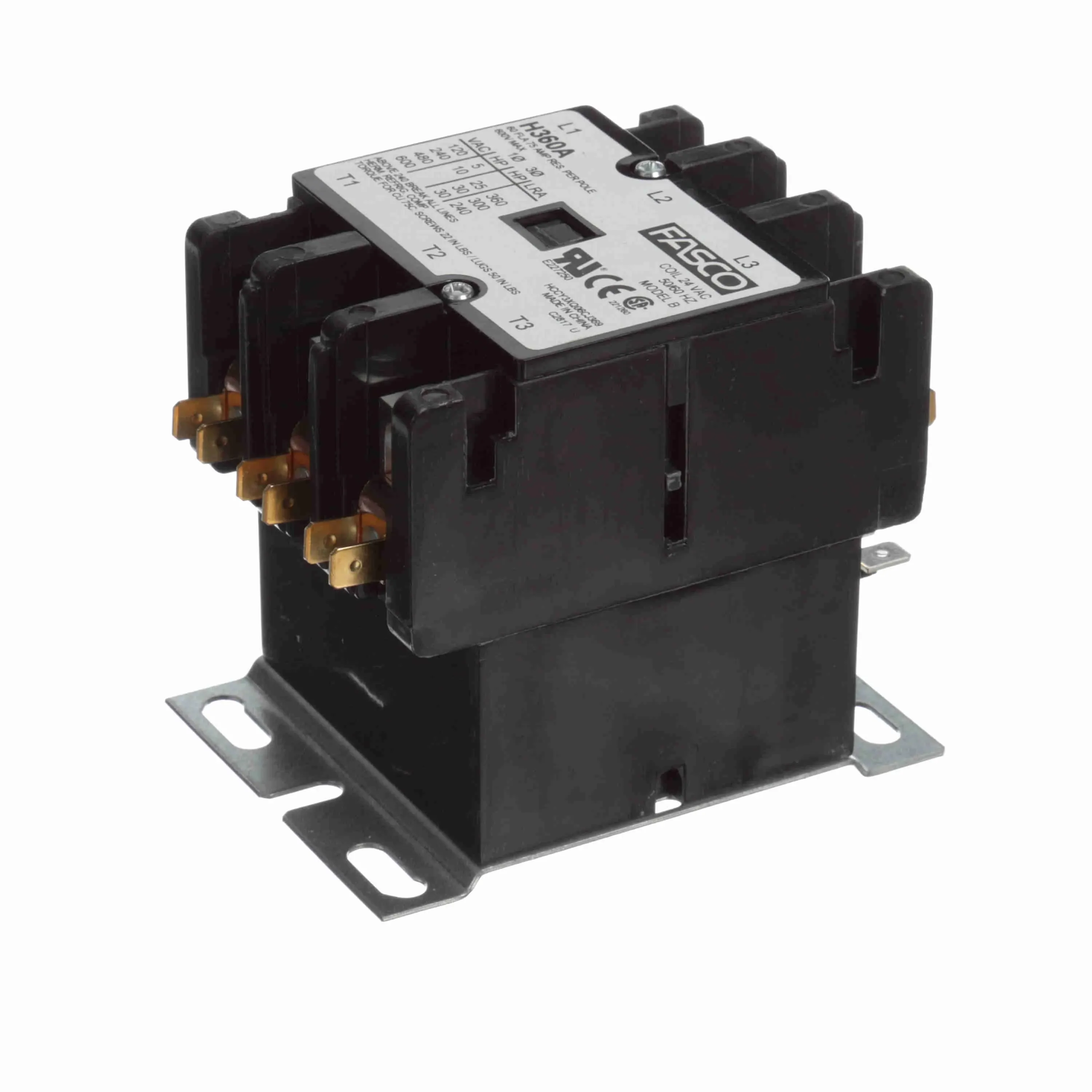 Contactor, 3 Pole, 60 A, 24 V