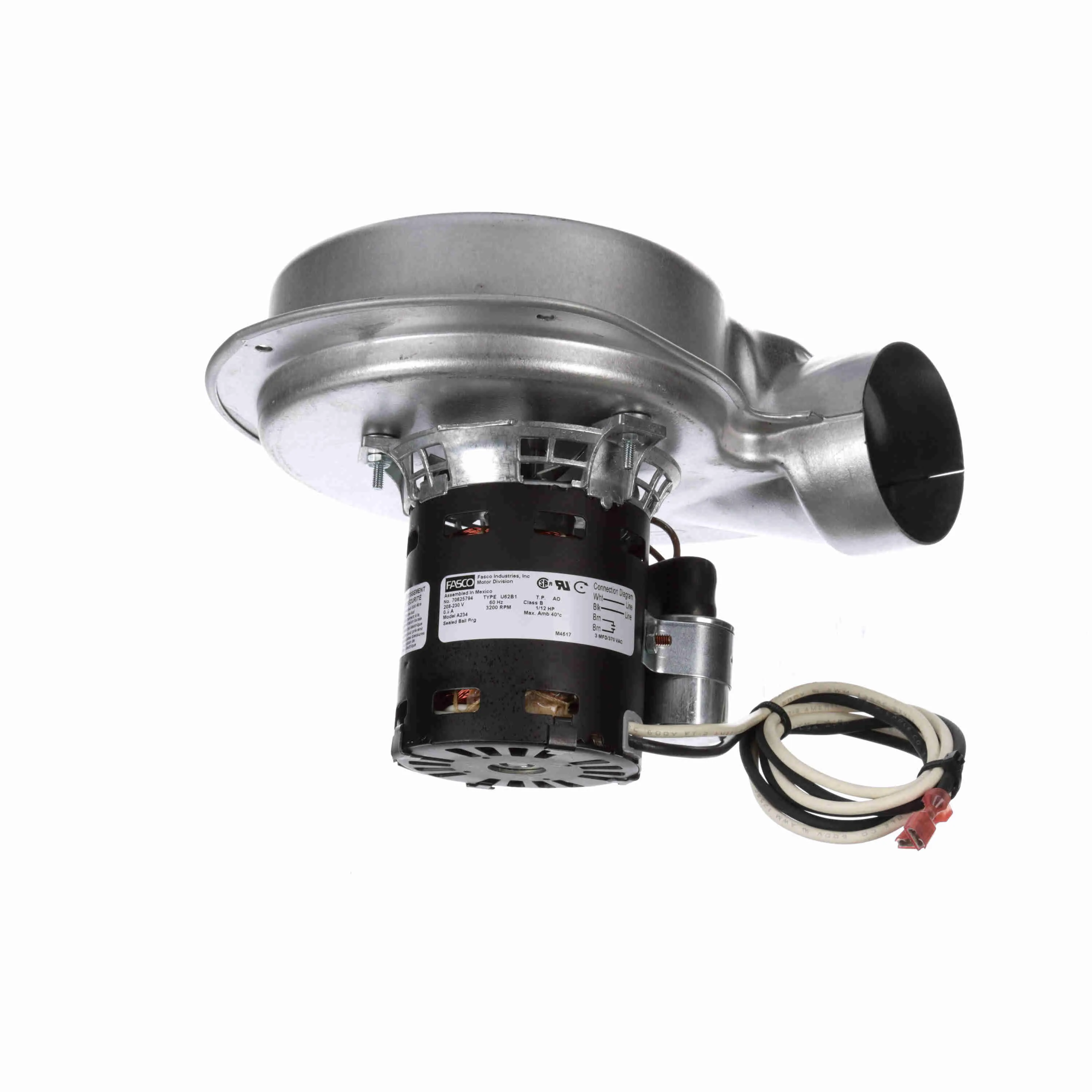 FASCO A234 OEM Blower, Round, 4 3/4 Inch Wheel Dia., 208/230V AC | CJ2XUG 45KD17