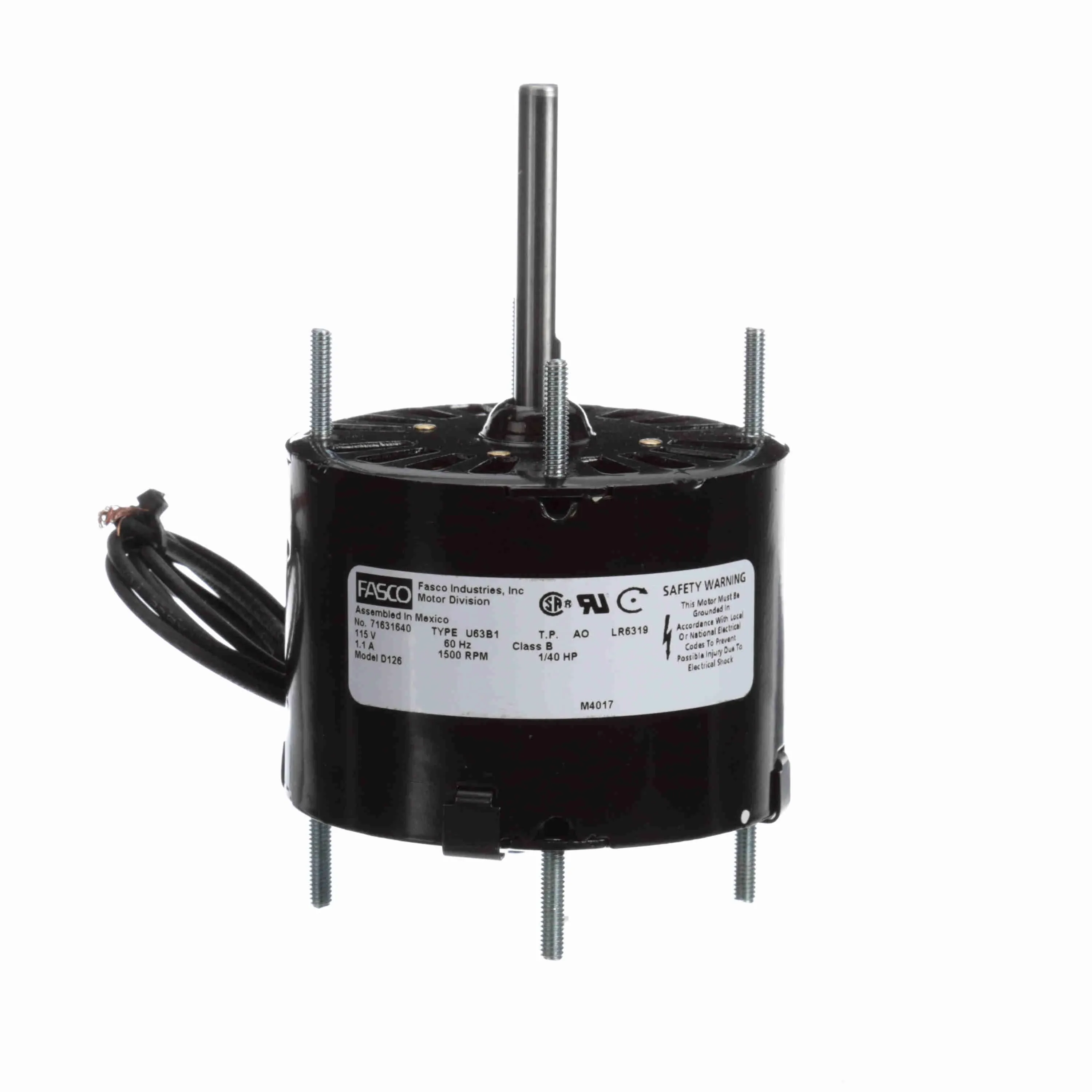 FASCO D126 Motor, 1/40 HP, 115V, 1500 RPM | CJ2WDG 161M06