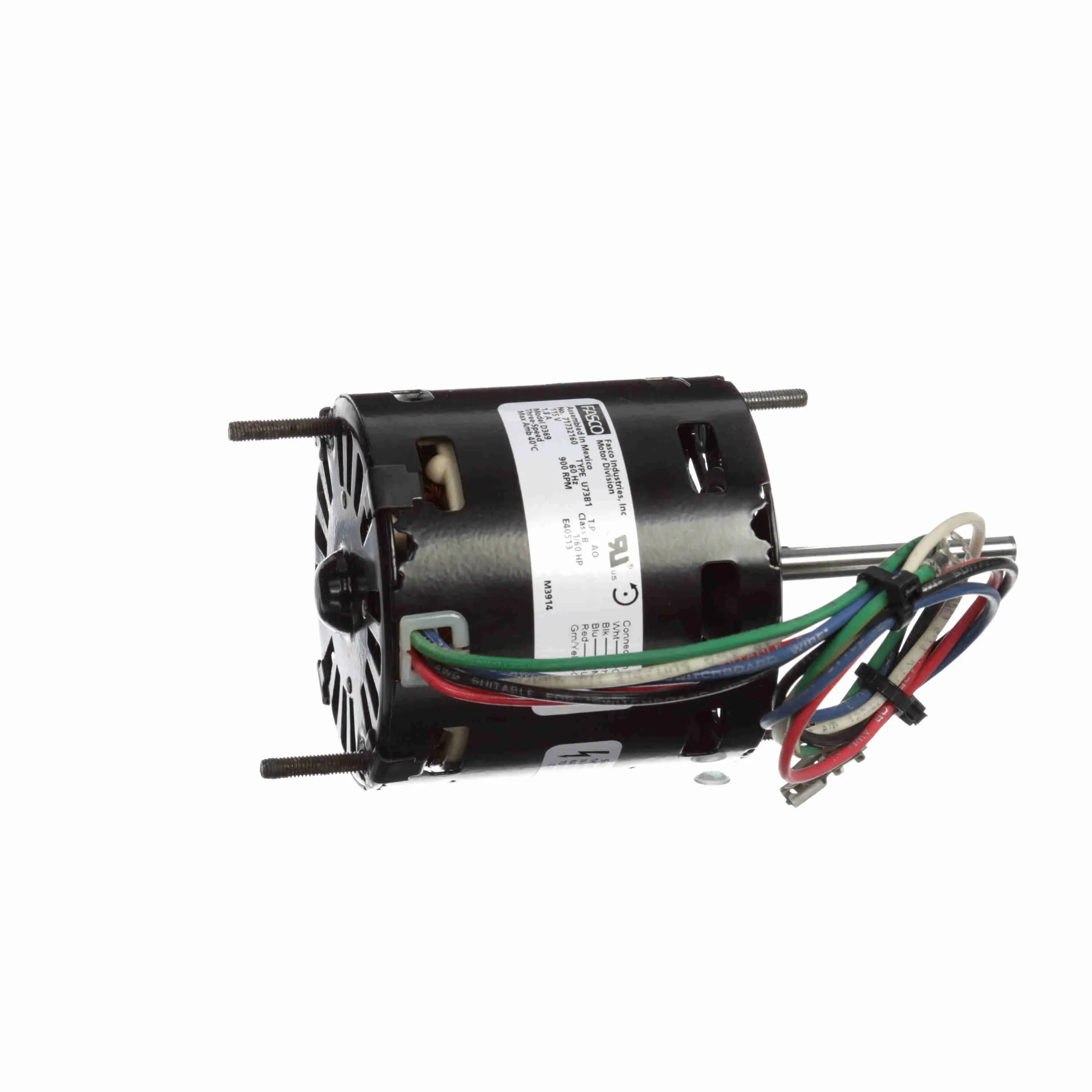 Ventilation Motor, 1/60 HP, 1 Phase, 60 Hz, 115 V, 900 RPM, 3 Speed, 3.3 Inch Diameter