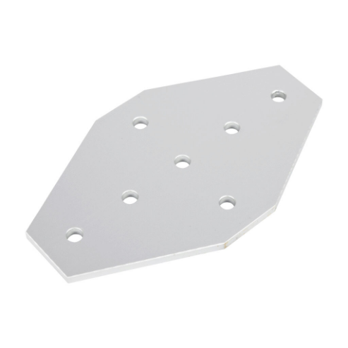 Cross Flat Plate, Silver, 7 Holes, Anodized Aluminum, Slot Size 8
