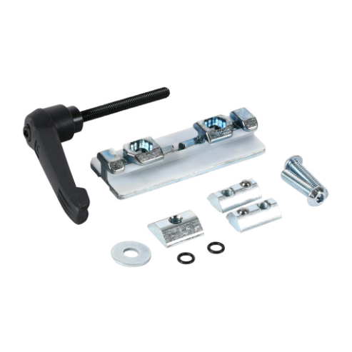 Slider With Clamp Lever, Black/Silver, Rubber/Plastic/Steel, Slot Size 8