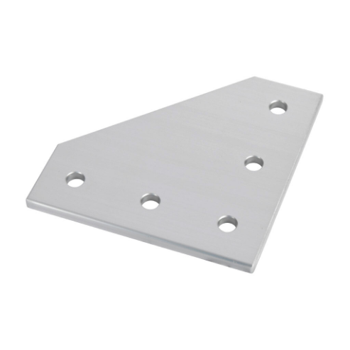 Flat Plate, Silver, 5 Holes, Anodized Aluminum, Slot Size 8