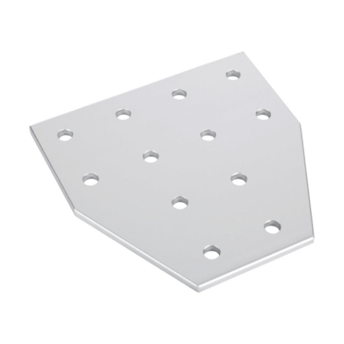 FATH 151221 T-Shaped Flat Plate, Silver, 12 Holes, Anodized Aluminum, Slot Size 8 | CV7VCT