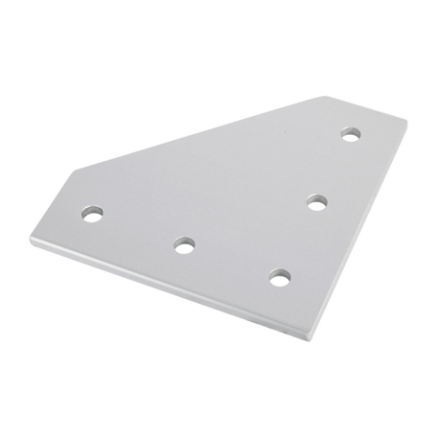 Flat Plate, Silver, 5 Holes, Anodized Aluminum, Slot Size 10