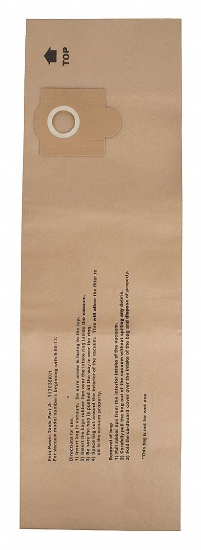 FEIN POWER TOOLS 913036K01 Bag Micron Filter Hepa Non-reusable - Pack Of 3 | AF4VRF 9LJU5
