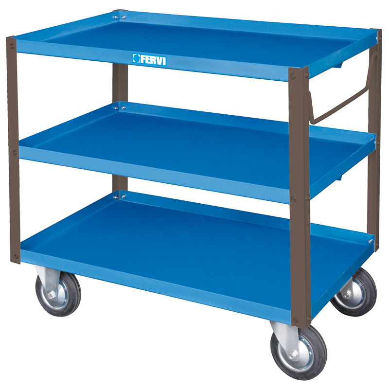 FERVI C750 Trolley, Three Shelves, 200Kg Capacity, 940 x 600 x 870mm Size | CJ4LDU