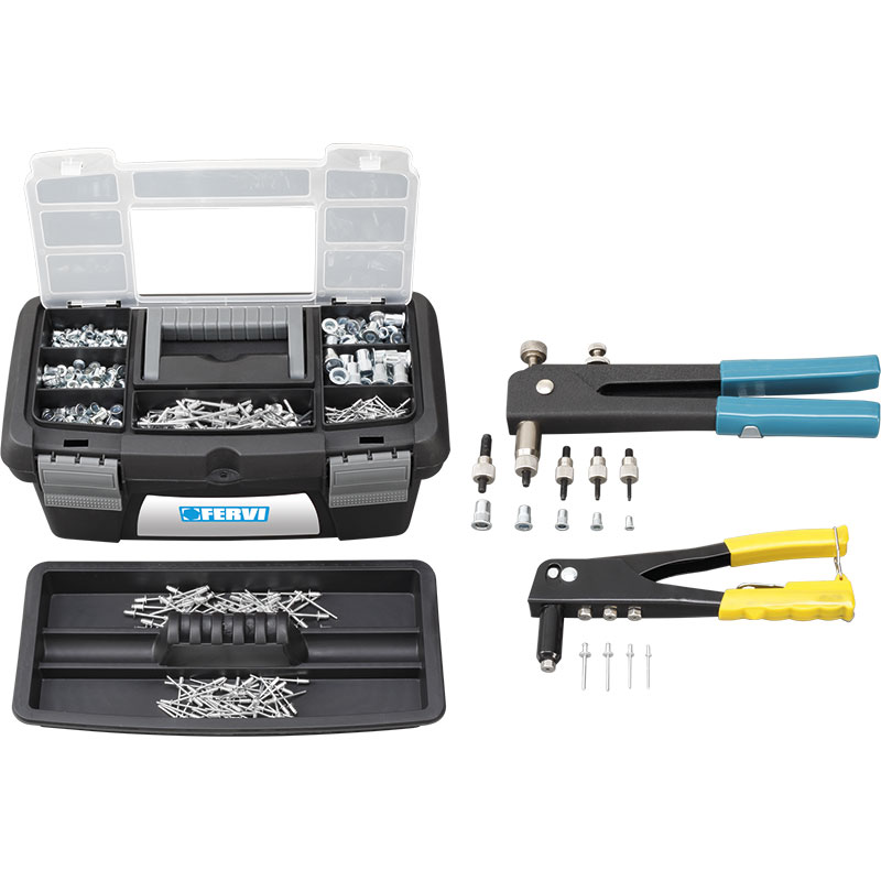 FERVI S018 Hand Riveter Set, 2.4, 4.8mm Dia., 6 Pieces | CF3RCN
