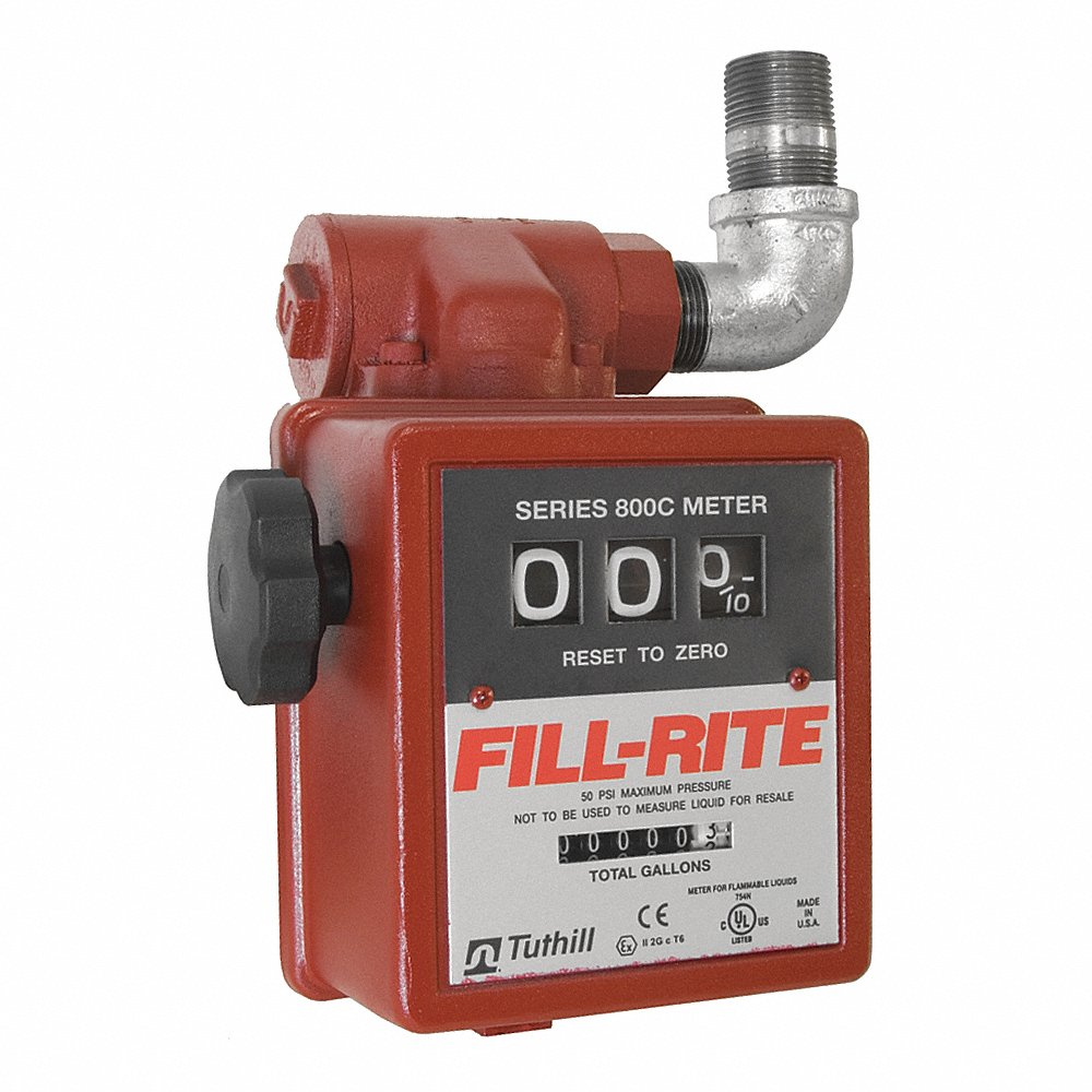 Flowmeter, 50 PSI, 20 GPM, 1 Inch, Mechanical