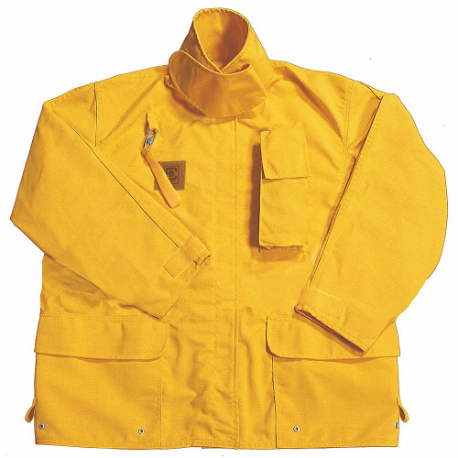 FIRE-DEX FS1J0012 Turnout Coat, 2Xl, Yellow, 54 Inch Fits Chest Size, 32 Inch Length, Zipper/Hook-And-Loop | CR3APF 13A441