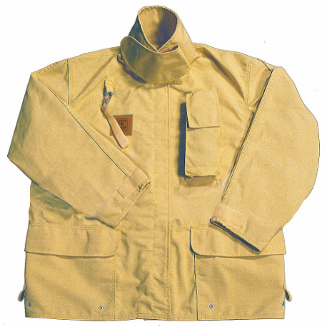 FIRE-DEX FS1J00S2 Turnout Coat, 2Xl, Tan, 54 Inch Fits Chest Size, 32 Inch Length, Zipper/Hook-And-Loop | CR3APB 13A429