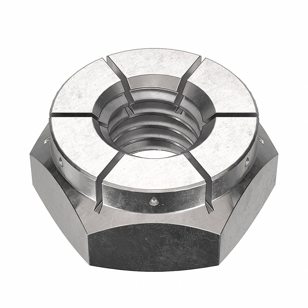 FLEXLOC 50FK-1032 Lock Nut, #10-32 Thread Size, 18-8 Stainless Steel, 100PK | CG8VCA 44ZN08