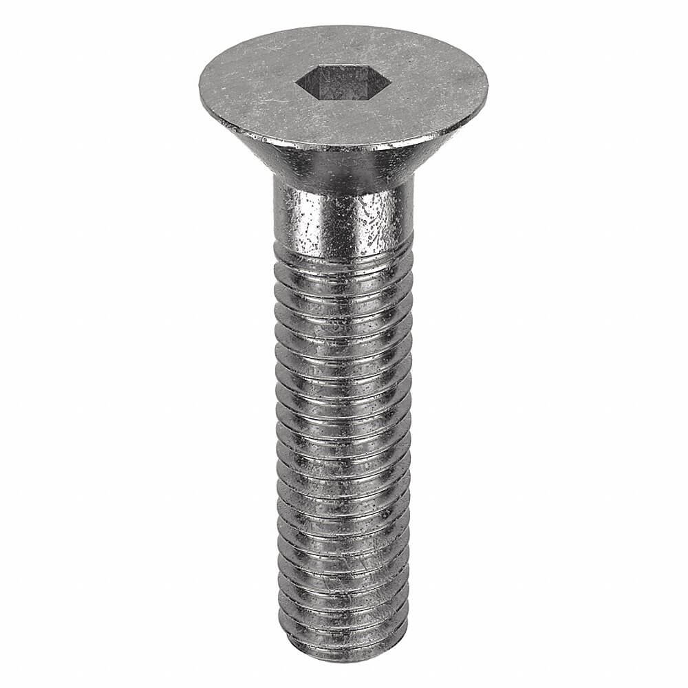 Socket Flat Head Cap Screw, 3/8 In - 16 Thread Size, Flat, 1 1/2 In Lg., 0.234 In Head Ht.