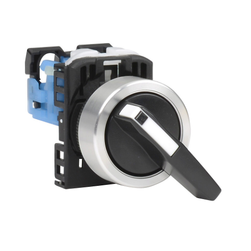 FUJI ELECTRIC AR22WR-210BZA Selector Switch, 22mm, 2-Position, Maintained, 1 N.O. Contact, Plastic Base, Metal Bezel | CV6VWD