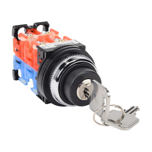 Selector Switch, 30mm, 3-Position, Maintained, Key Removable Left