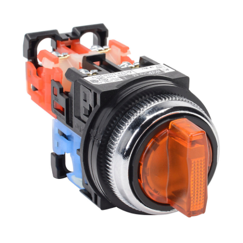 Selector Switch, 30mm, 3-Position, Spring Return From Right To Center/ Manual Return