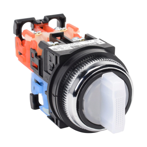 Selector Switch, 30mm, 3-Position, Spring Return From Right To Center/ Manual Return