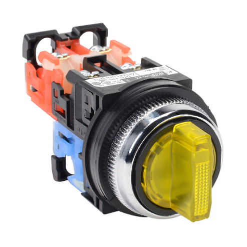 Selector Switch, 30mm, 3-Position, Spring Return From Right To Center/ Manual Return