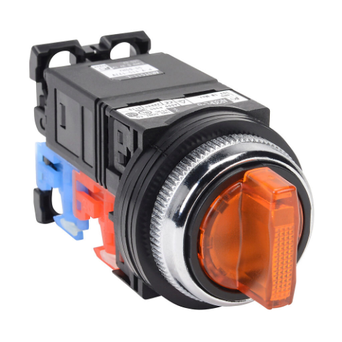 Selector Switch, 30mm, 3-Position, Spring Return From Right To Center/ Manual Return