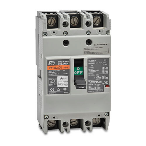 Molded Case Circuit Breaker, 125A Frame, 40A, 600 VAC/ 250 VDC, 3-Pole