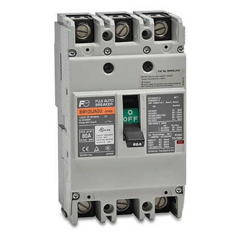 Molded Case Circuit Breaker, 125A Frame, 80A, 600 VAC/ 250 VDC, 3-Pole