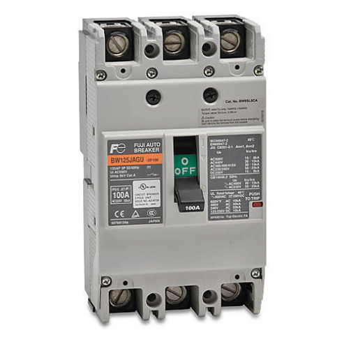 Molded Case Circuit Breaker, 125A Frame, 100A, 600 VAC/ 250 VDC, 3-Pole