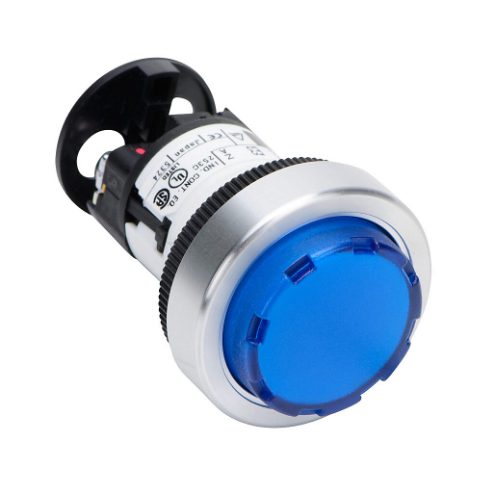 LED Indicating Light, Permanent Light Function, IP65, 22mm, Blue, 30mm, Round