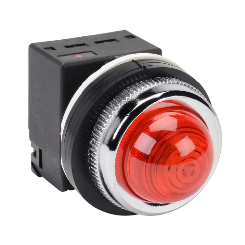 LED Indicating Light, Permanent Light Function, 30mm, Red, 41mm, Dome, Plastic Base