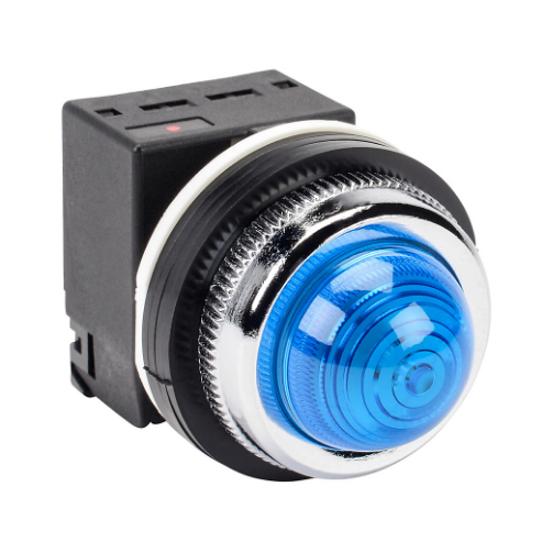LED Indicating Light, Permanent Light Function, 30mm, Blue, 41mm, Dome, Plastic Base
