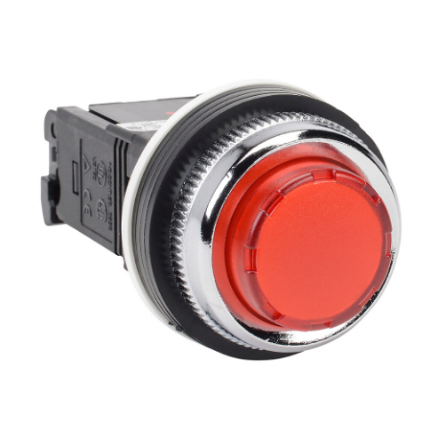 LED Indicating Light, Permanent Light Function, 30mm, Red, 41mm, Extended Round