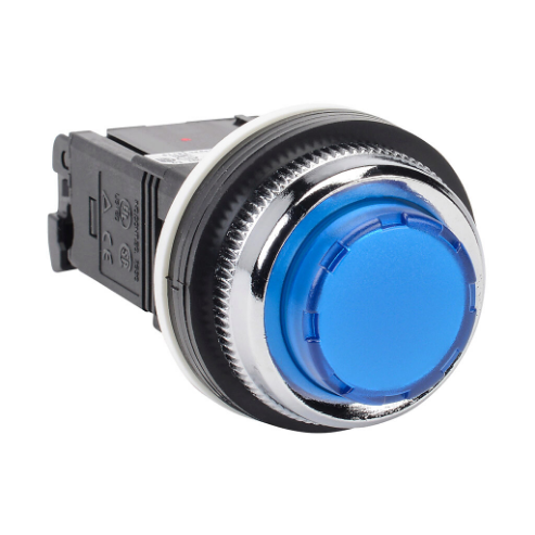 LED Indicating Light, Permanent Light Function, 30mm, Blue, 41mm, Extended Round