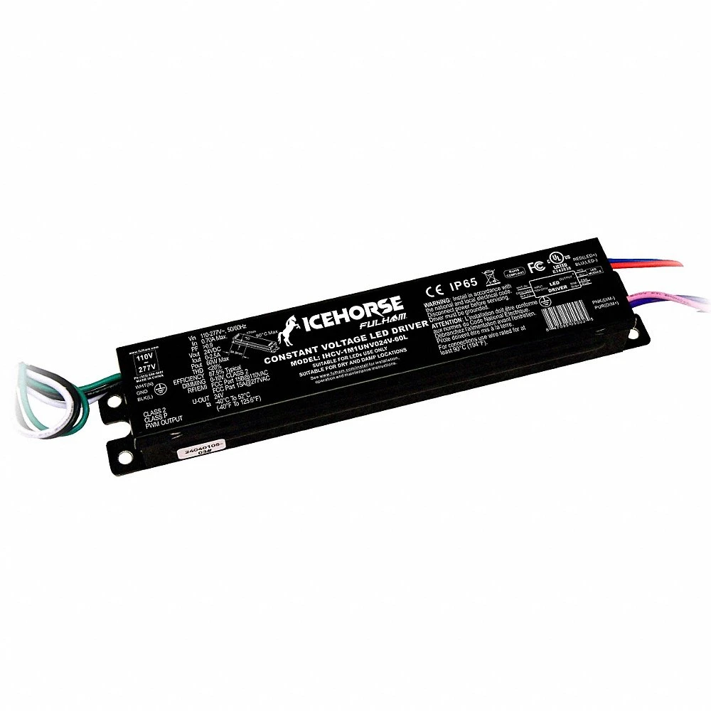 Constant Voltage Driver, Class 2, 60 W Max Power Output, 110 to 277V AC, 24V DC, 0-10V