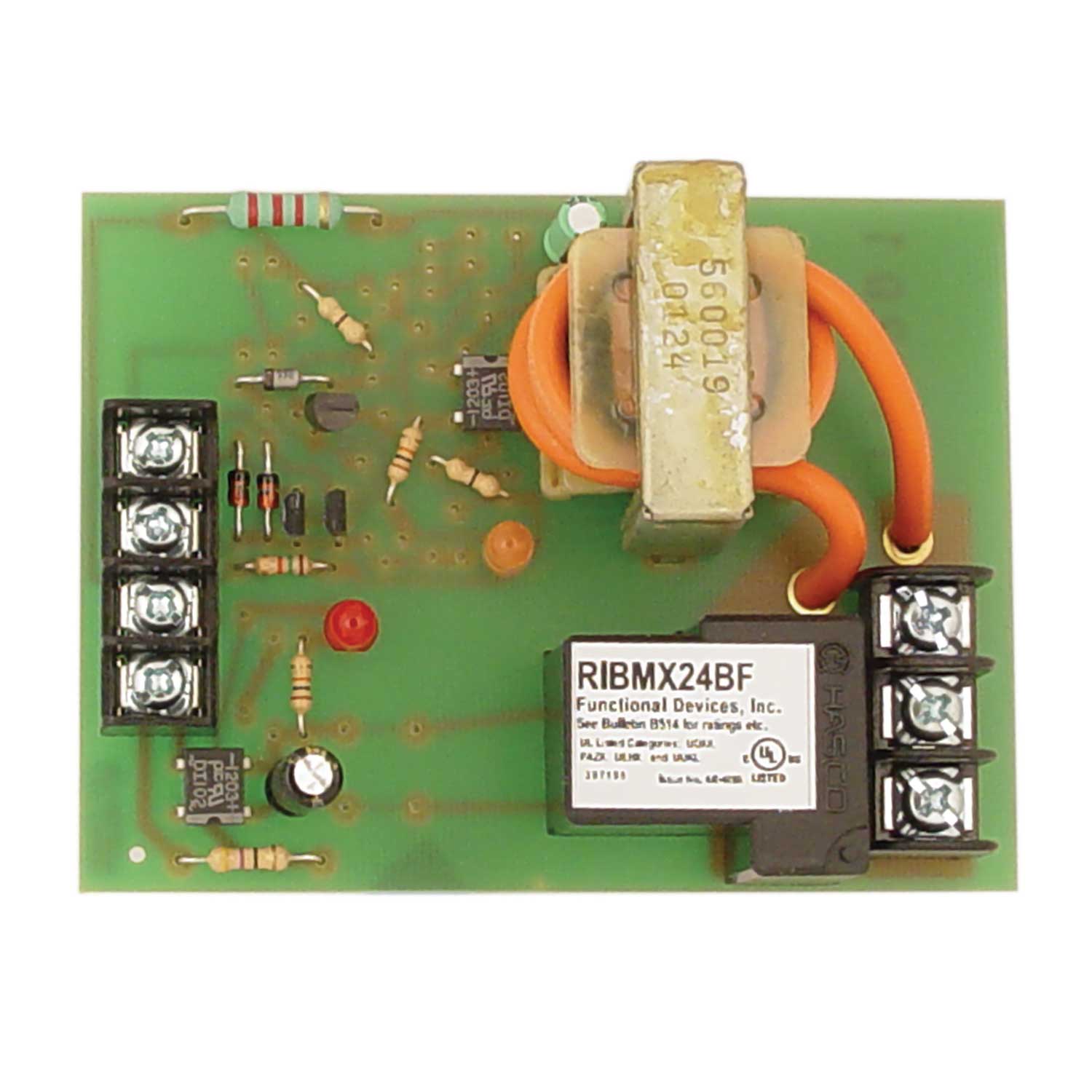 FUNCTIONAL DEVICES INC / RIB RIBMX24BF Control Relay, With AC Sensor Fixed, 24 VAC Coil, 20 A | CE4VFK