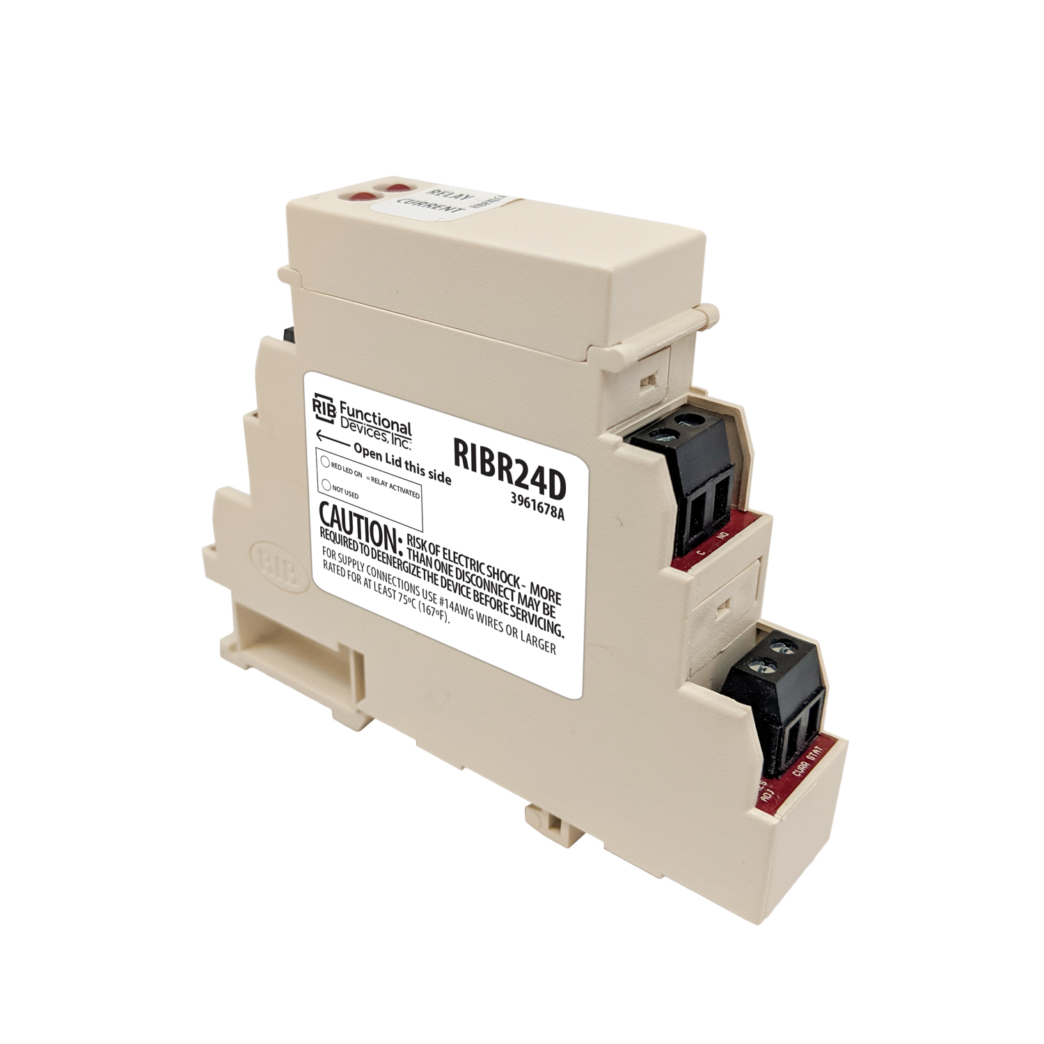 FUNCTIONAL DEVICES INC / RIB RIBR24D Control Rail Relay, With 24 VAC Coil, DPDT, 10 A | CE4VFP