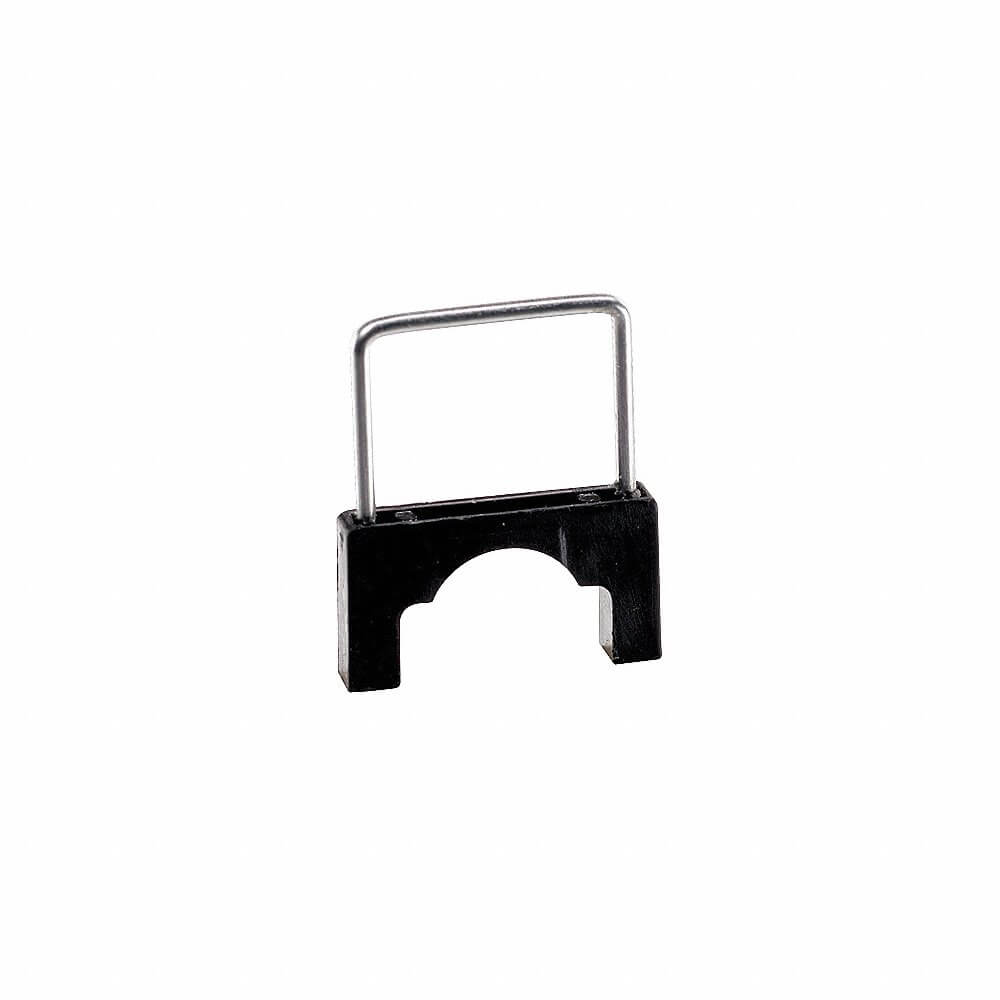 Cable Staple, Blk, 1/2 In Size, Plastic, Steel, Plain