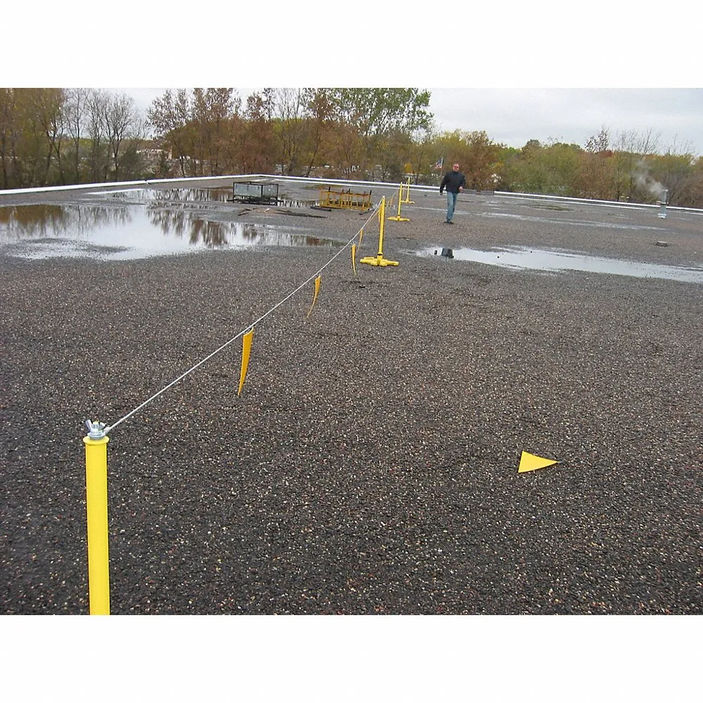 Warning Line, 3 Base System, 100 ft. , Galvanized Bases