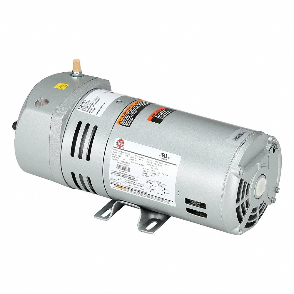 Compressor/Vacuum Pump, 0.25 HP, 1 Phase, 115/230V Ac, 5 Cfm