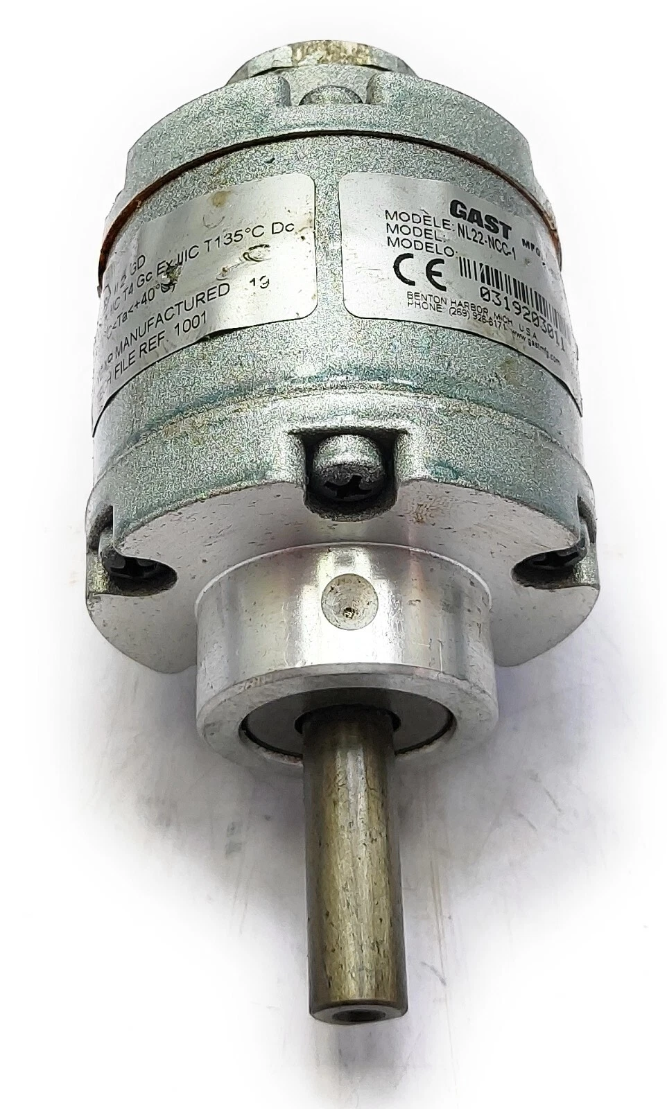 Air Motor, Rotary Vane, 1/8 Inch NPT, 3/8 Inch Shaft Dia.