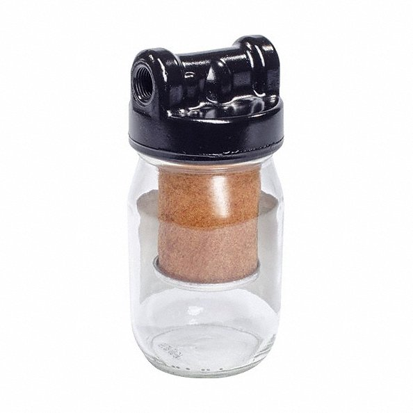 Filter/Muffler, 16 Oz Glass, 3/8NPT