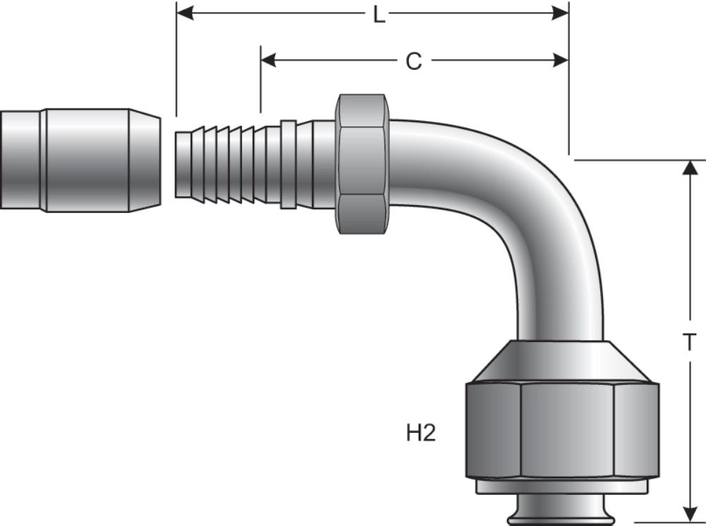 GATES 775320625 Hose Coupling, 0.874 Inch I.D, 4.64 Inch Length, 3.73 Inch Cutoff Size | AM2GRG
