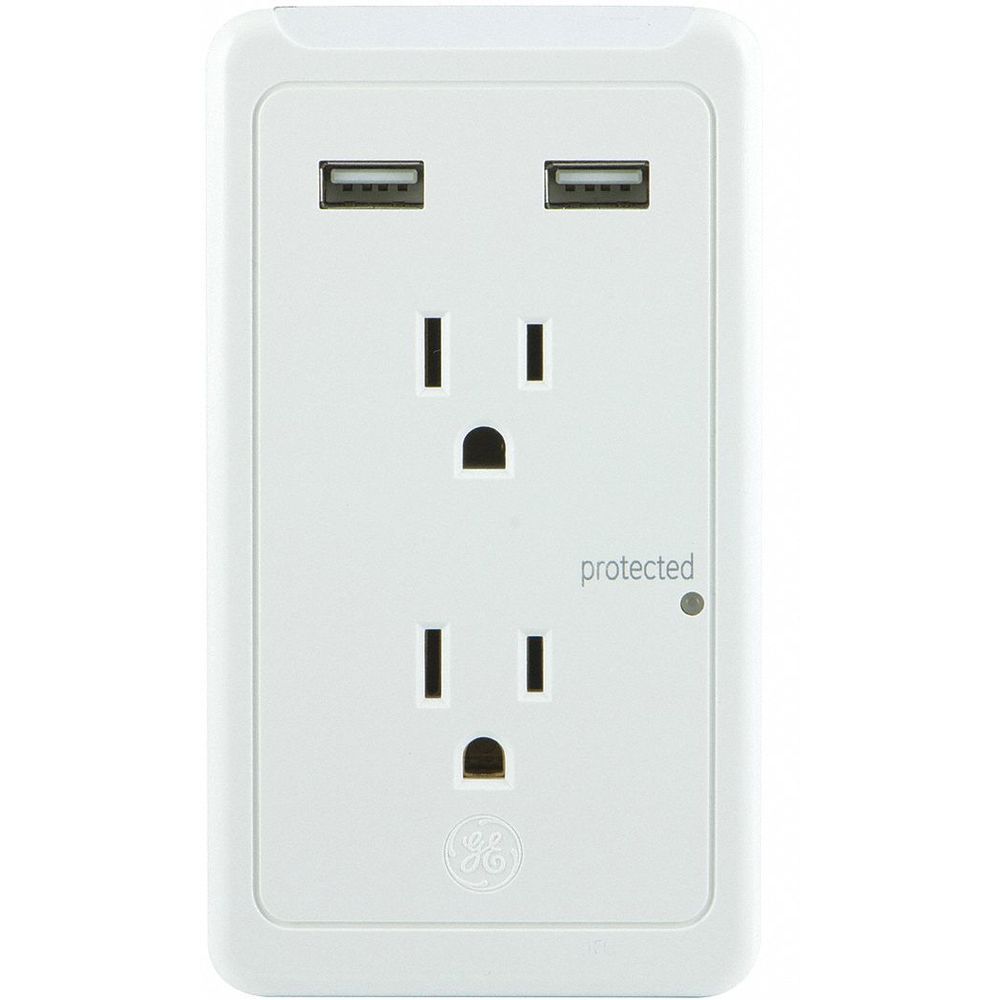 GENERAL ELECTRIC 13465 Surge Protector Tap, White | CD2HQJ 53TZ09