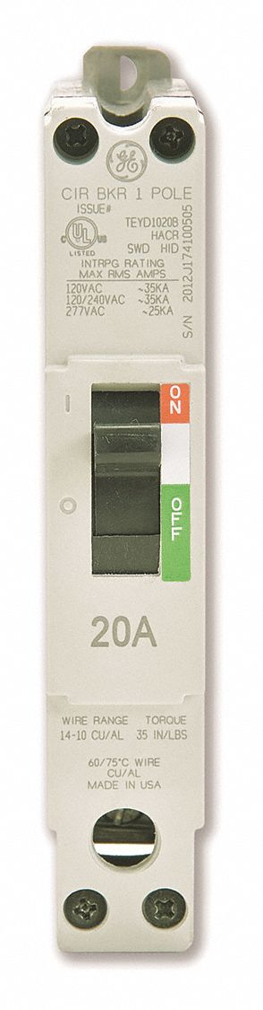 GENERAL ELECTRIC TEYD1015B Circuit Breaker 15a 1p 277vac 25ka | AG2VDM 32HY47