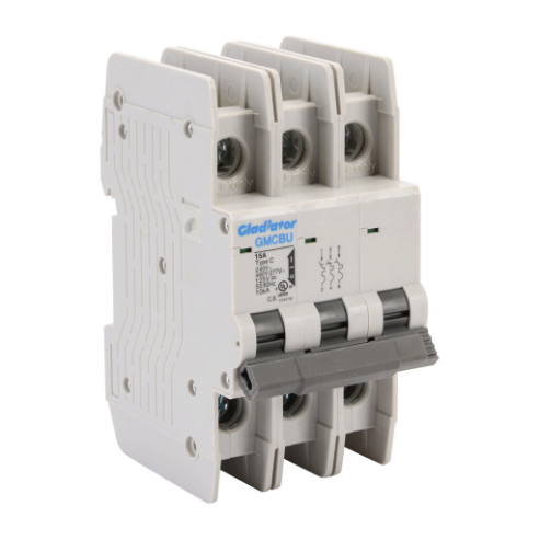 Miniature Circuit Breaker, 15A, 480Y/ 277 VAC/ 125 VDC, 3-Pole, C Curve, Thermal Magnetic