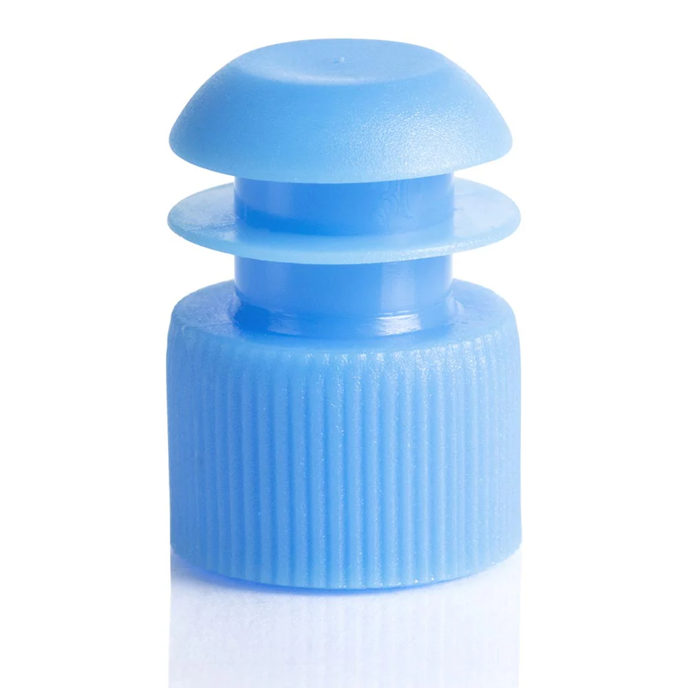 GLOBE SCIENTIFIC 116152B Flange Cap, Polyethylene, Stopper, Blue, 1000 PK | CP6MBJ 52JW49