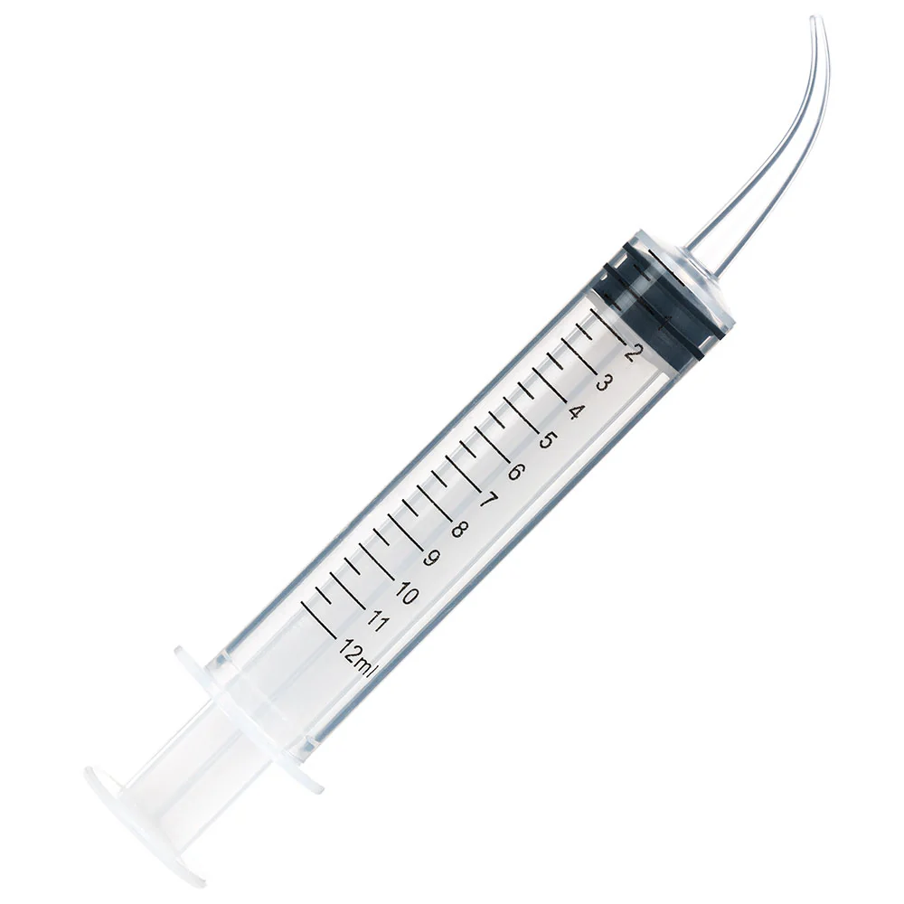 Transfer Syringe, 12cc, Printed Graduations, Curved Tip