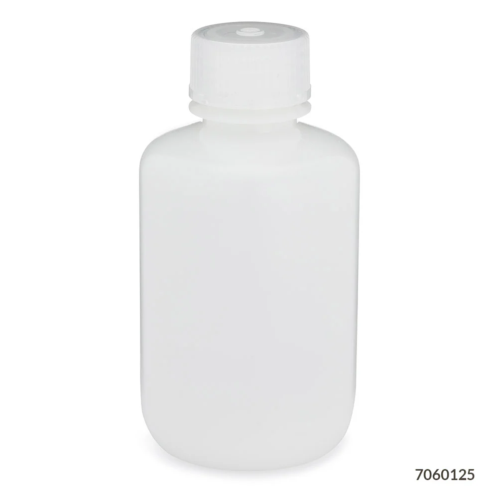 GLOBE SCIENTIFIC 7060125 Bottle, 4.2 oz Labware Capacity, HDPE, Includes Closure, Unlined, 12 Pack | CP6MEW 55NG57