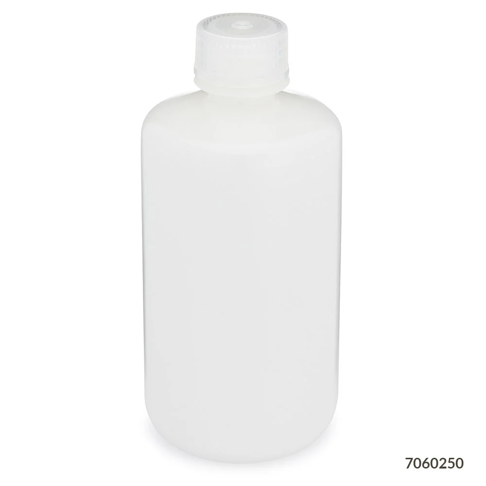 GLOBE SCIENTIFIC 7060250 Bottle, 8.5 oz Labware Capacity, HDPE, Includes Closure, Unlined, 12 Pack | CP6MFE 55NG58